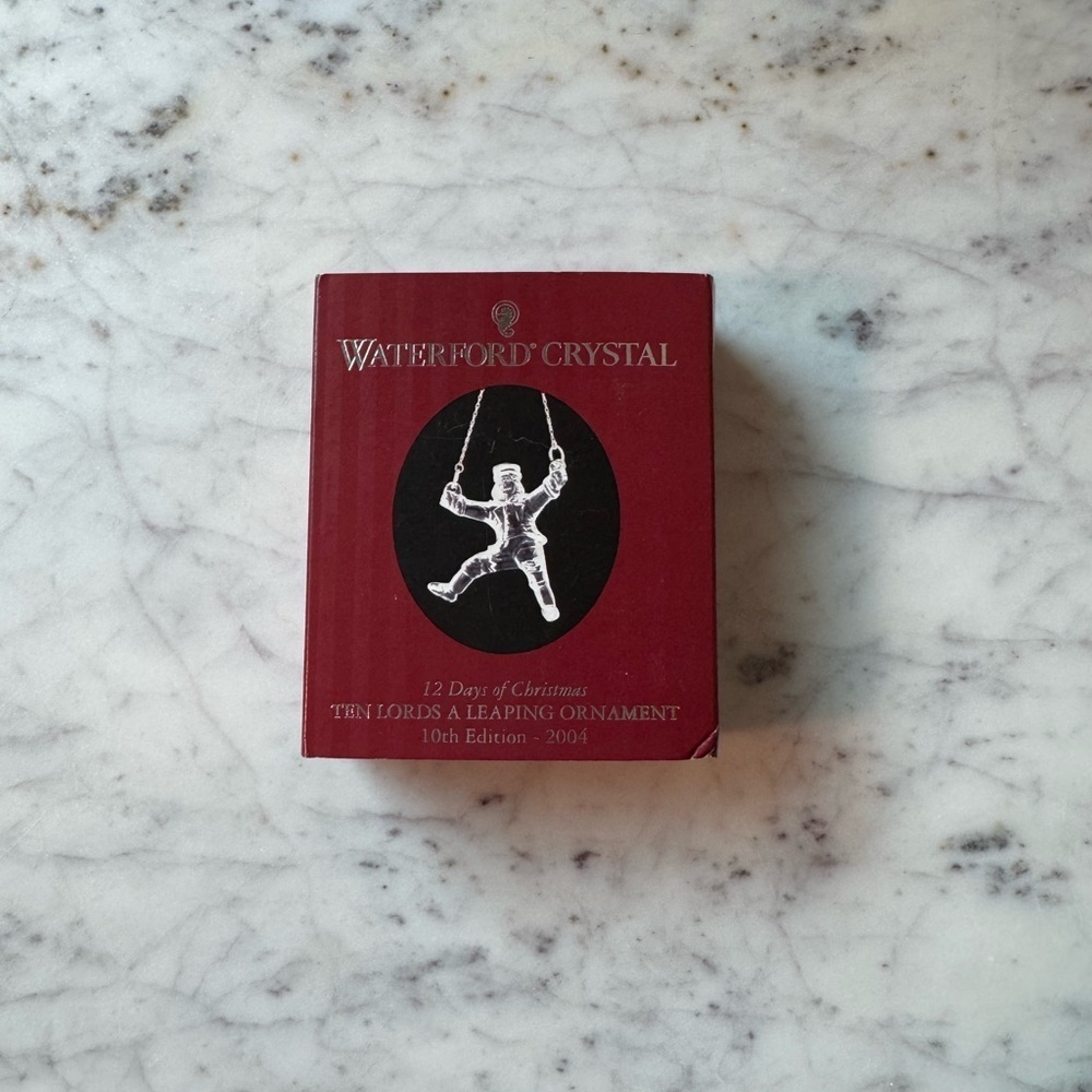 Waterford Crystal Ten Lords Leaping VTG 12 Days Of Christmas Ornament - 2004